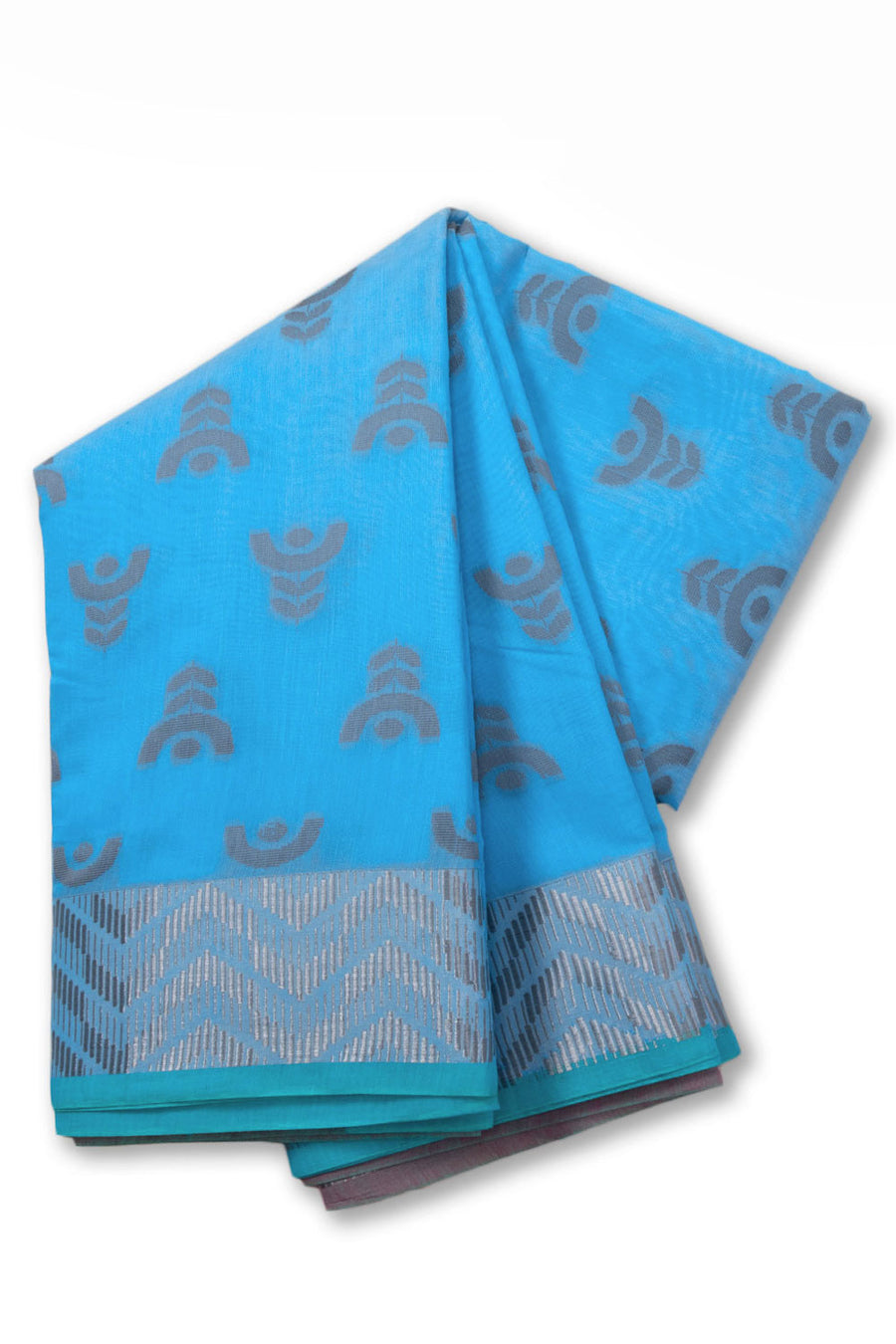 Blue South Silk Cotton Saree 10073593