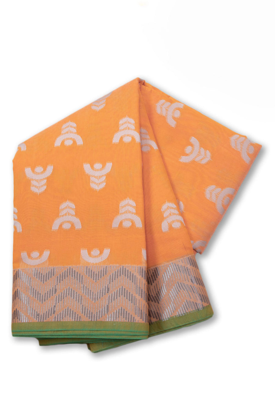 Orange South Silk Cotton Saree 10073595