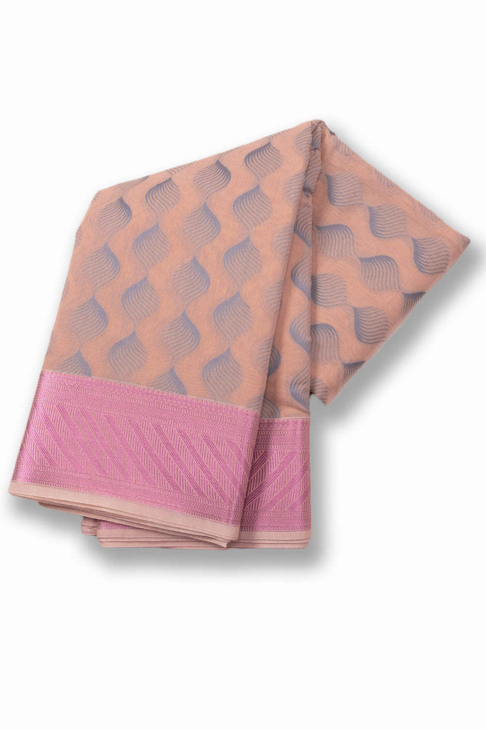 Pastel Peach South Silk Cotton Saree 10073599