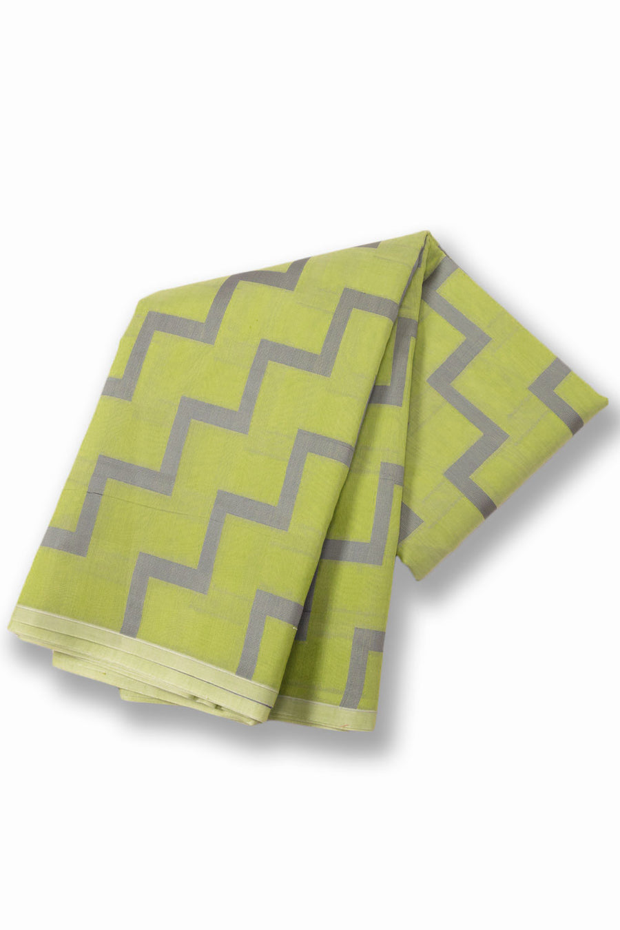 Pea Green South Silk Cotton Saree 10073601