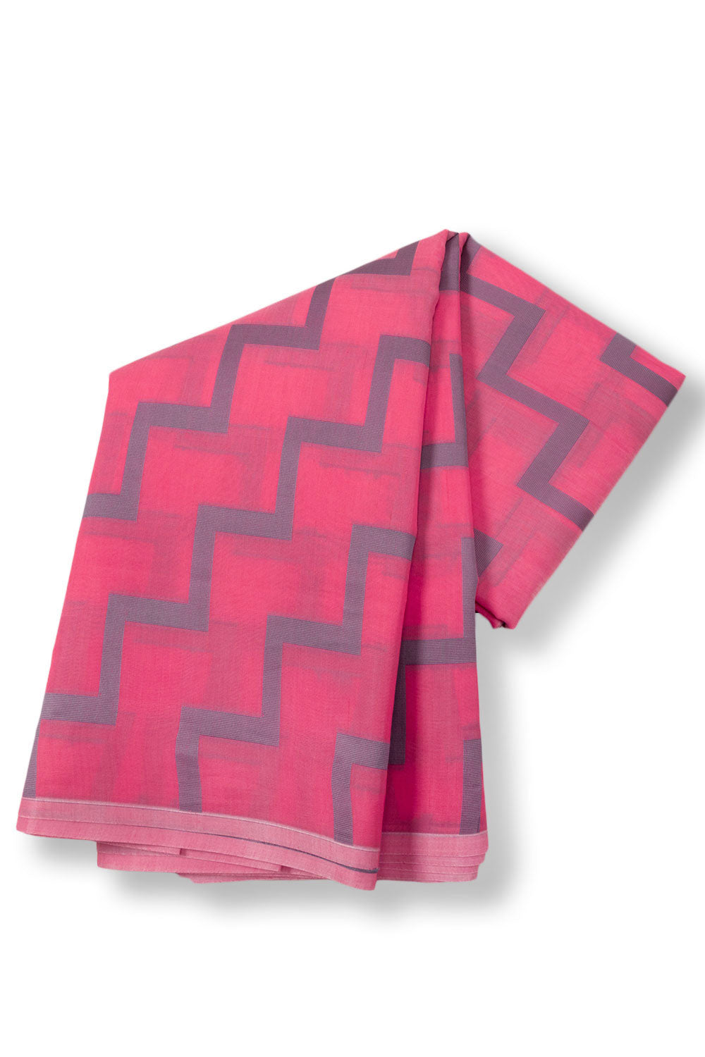 Watermelon Pink South Silk Cotton Saree 10073603