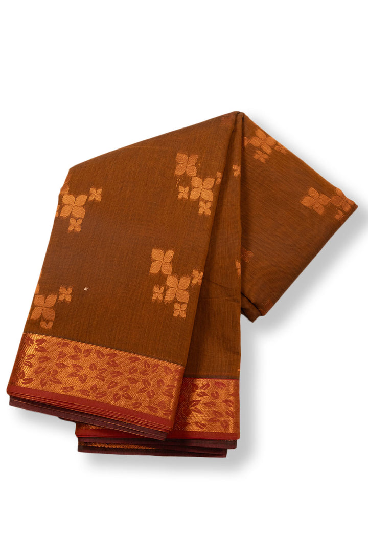 Brown South Silk Cotton Saree 10073608