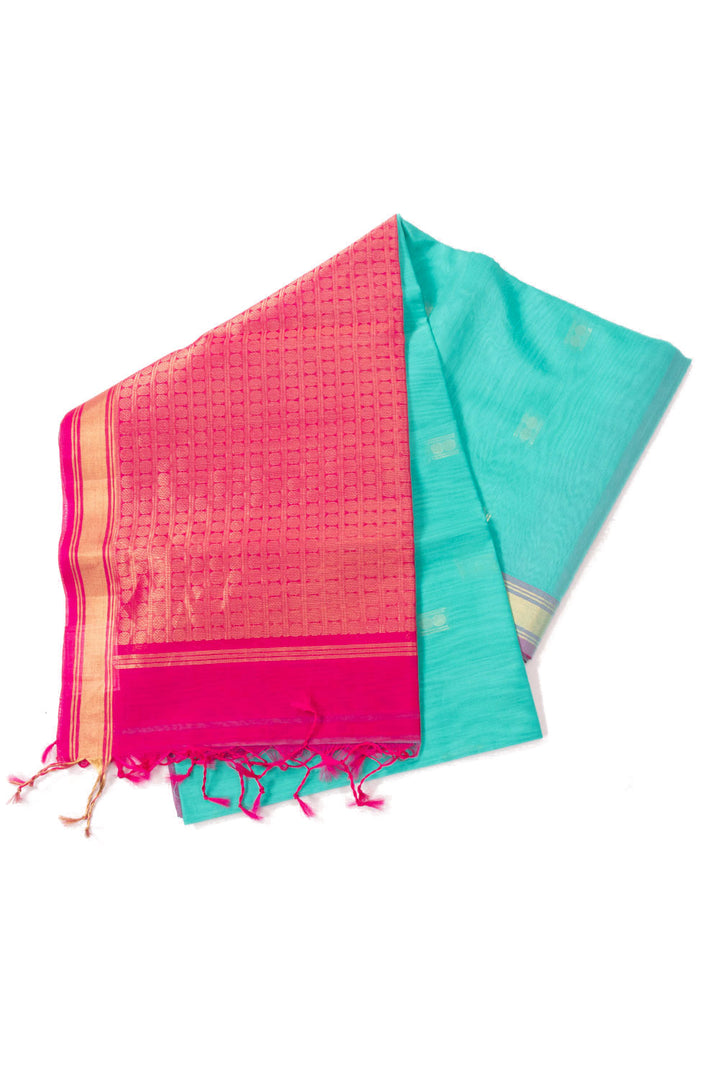 Blue Handloom Kovai Silk Cotton Saree 10073765