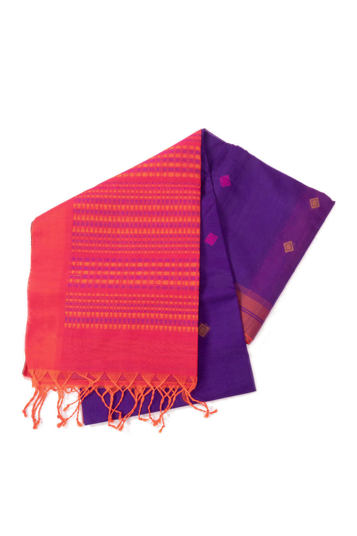 Purple Handloom Kovai Silk Cotton Saree 10073771