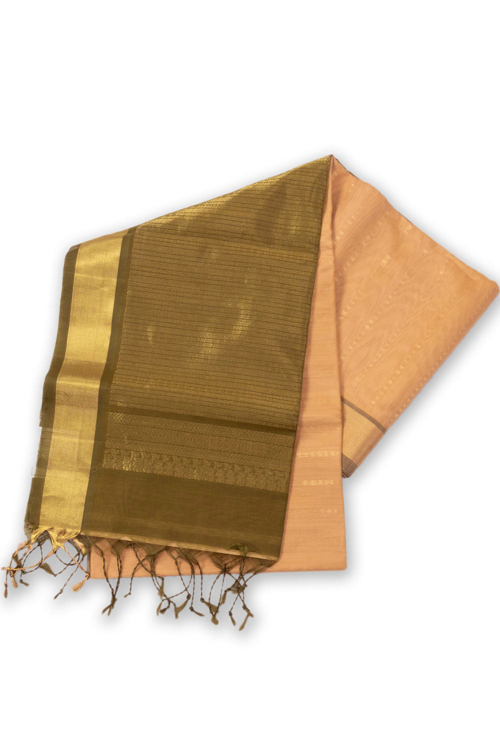 Peach Handloom Kovai Silk Cotton Saree 10073774