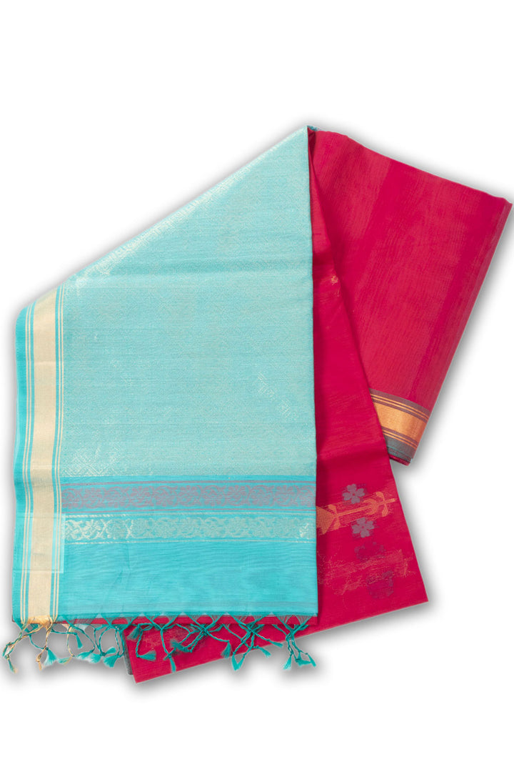 Pink Handloom Kovai Silk Cotton Saree 10073775