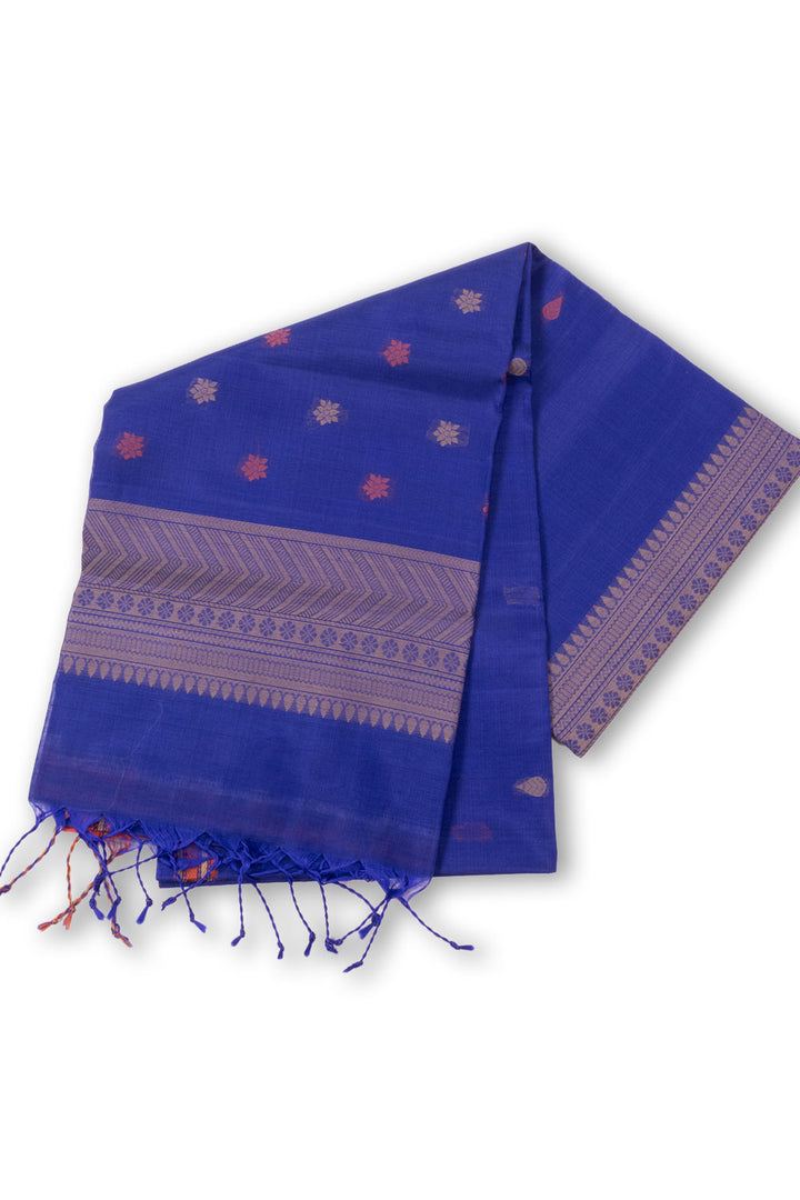 Blue Handloom Kovai Silk Cotton Saree 10073781