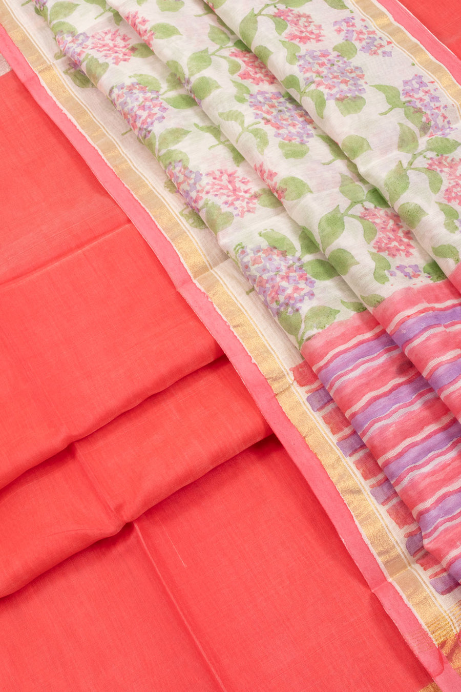 Pink Chanderi Silk Cotton 2 pc Salwar Suit Material