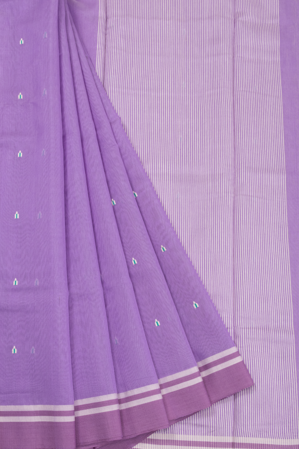 Lavender Handloom Chanderi Silk Cotton Saree