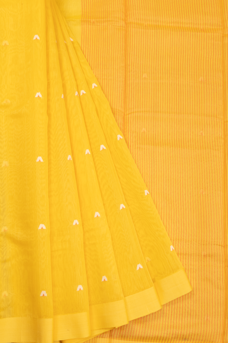 Yellow Handloom Chanderi Silk Cotton Saree