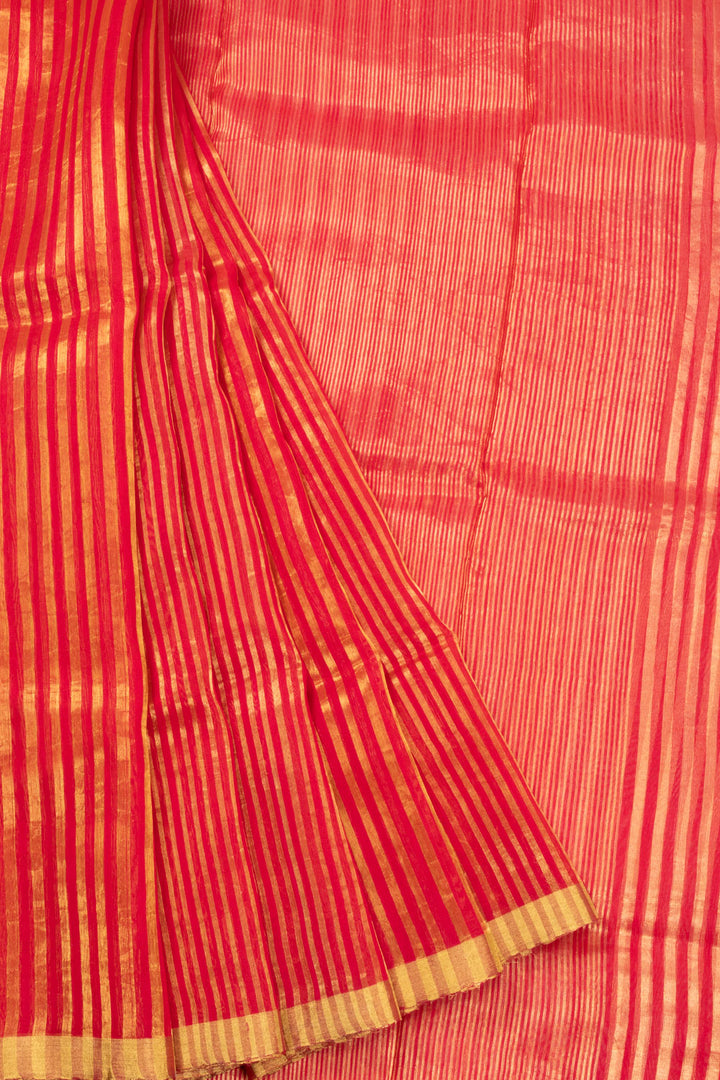 Red Handloom Chanderi Silk Saree