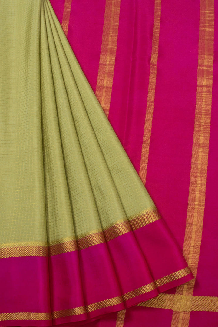 Pista Green Mysore Crepe Silk Saree - Avishya