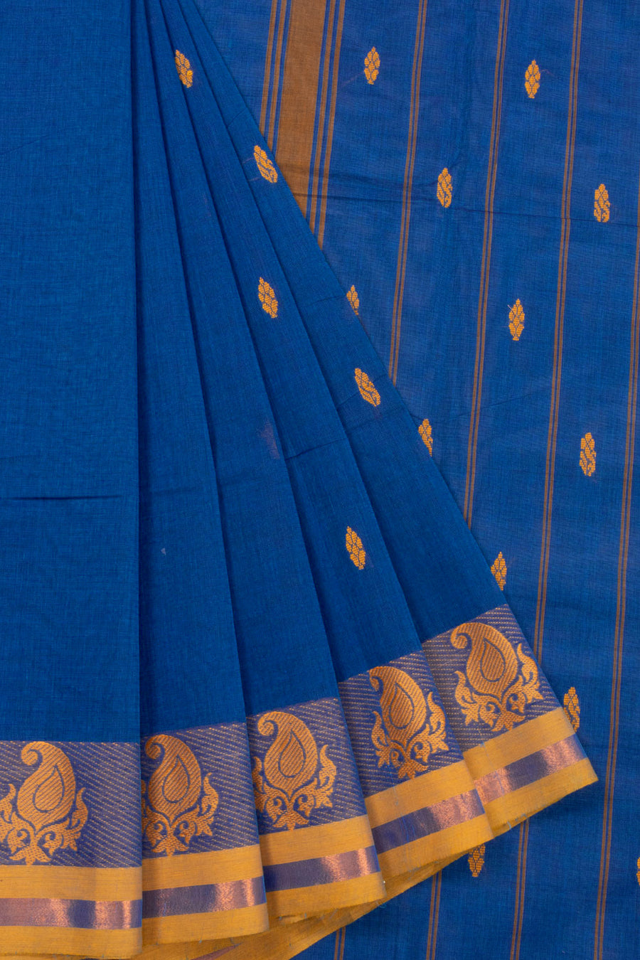 Blue Handloom Chettinad Cotton Saree 10072592