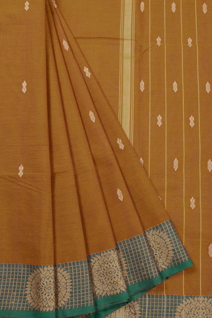 Brown Handloom Chettinad Cotton Saree 10072611