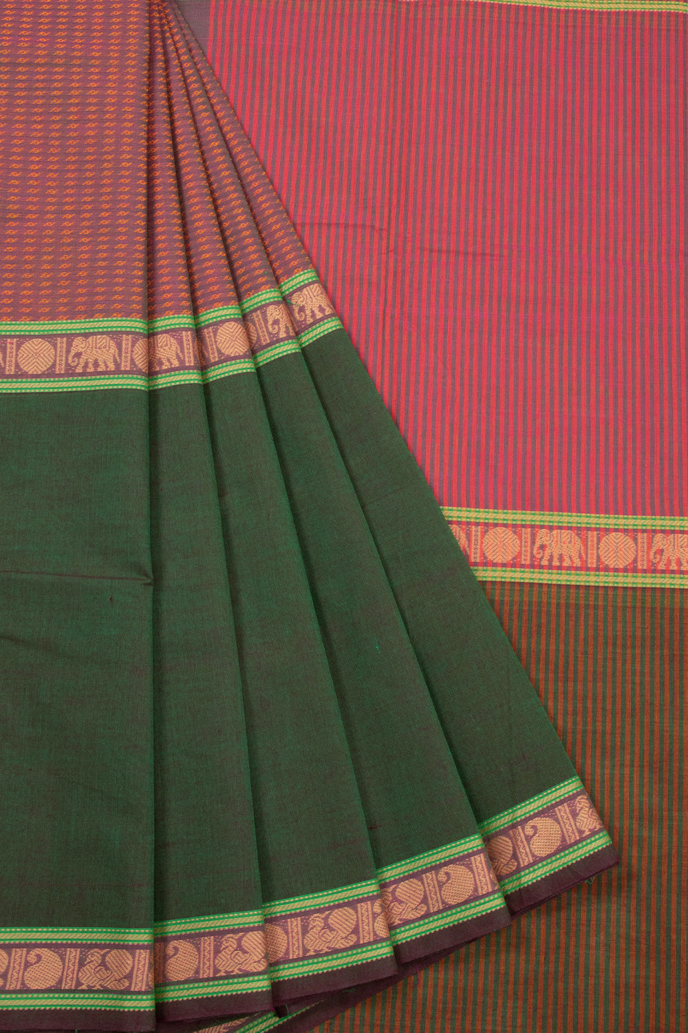 Green Handloom Chettinad Cotton Saree 10072615