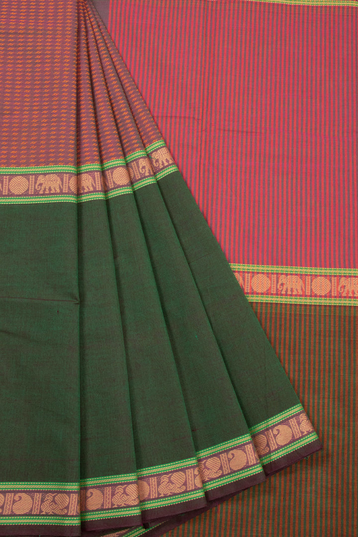 Green Handloom Chettinad Cotton Saree 10072615