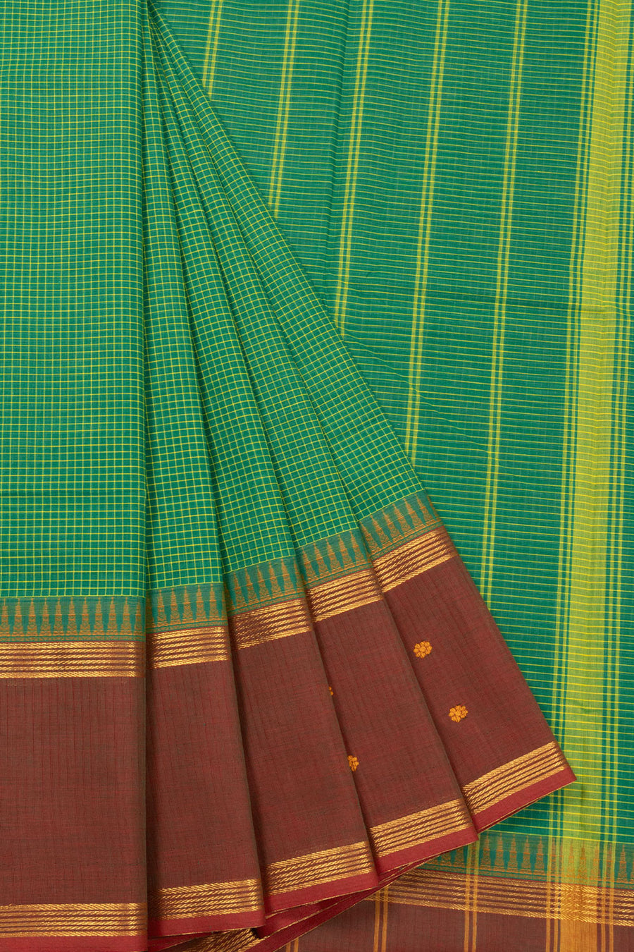 Green Handloom Chettinad Cotton Saree 10072620