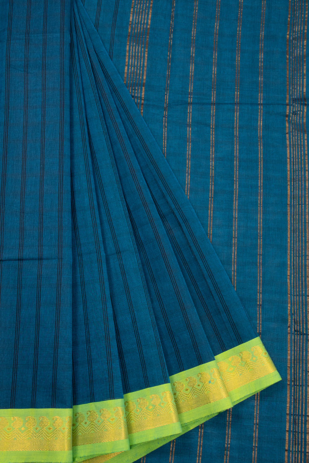 Blue Handloom Chettinad Cotton Saree 10072630