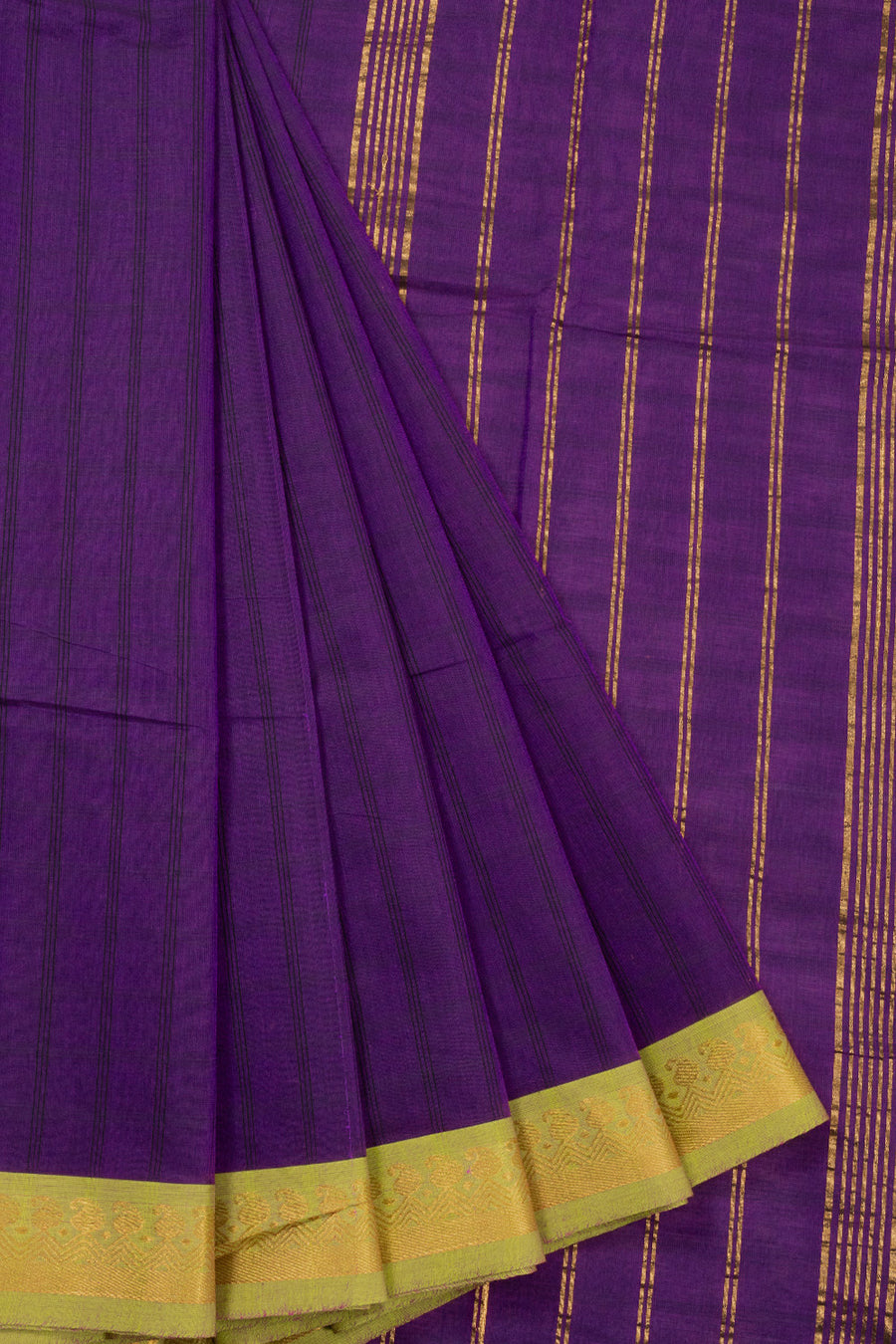 Purple Handloom Chettinad Cotton Saree 10072631