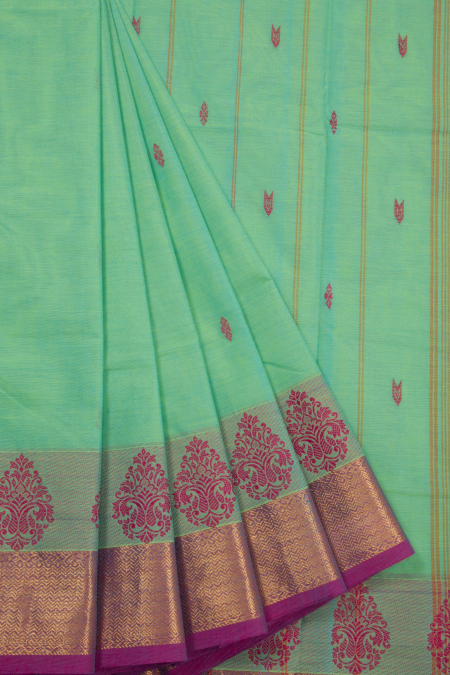 Green Handloom Chettinad Cotton Saree 10072640