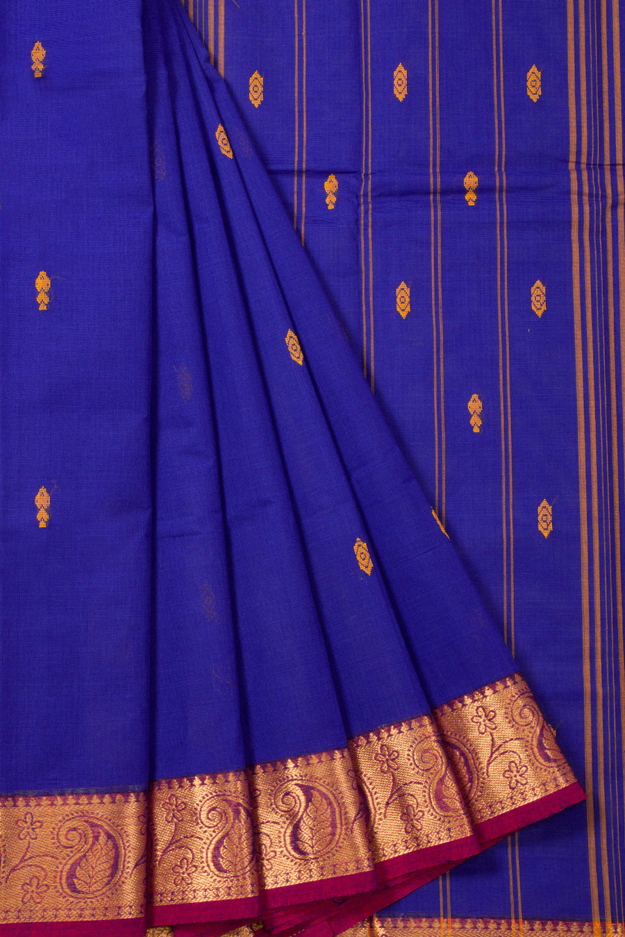 Blue Handloom Chettinad Cotton Saree 10072672