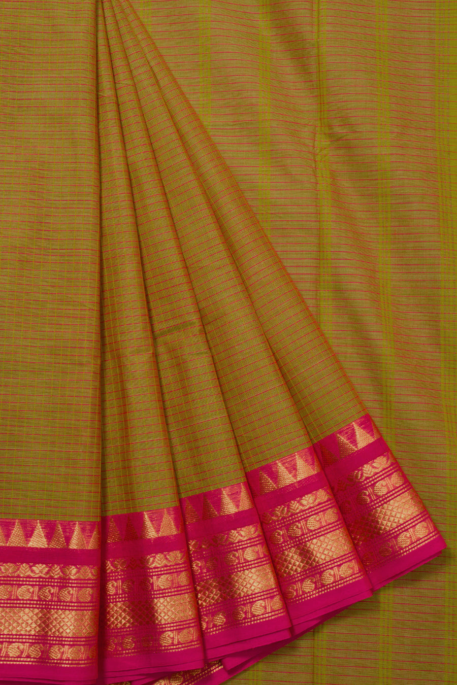 Yellow Handloom Chettinad Cotton Saree 10072675