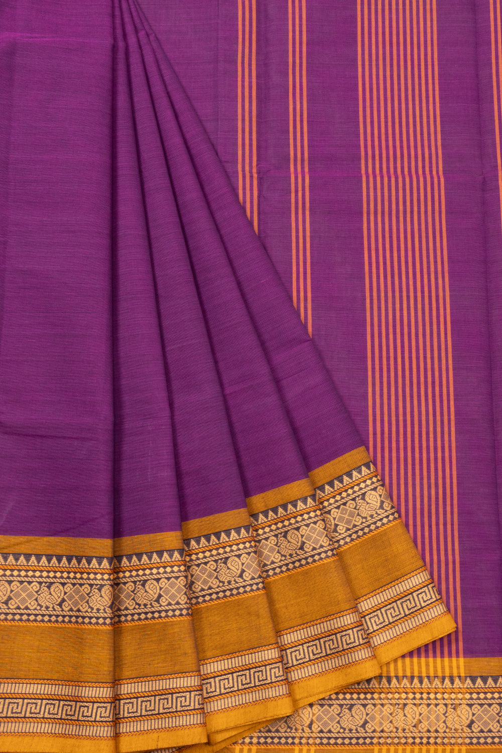 Purple Handloom Chettinad Cotton Saree 10072704