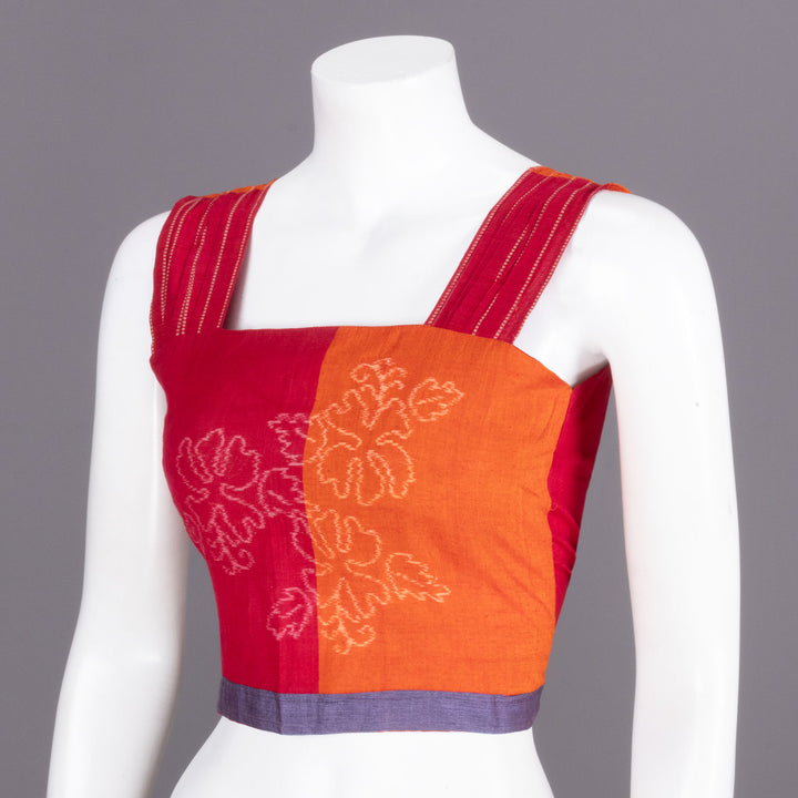 Red Handcrafted Odisha Ikat Crop Top