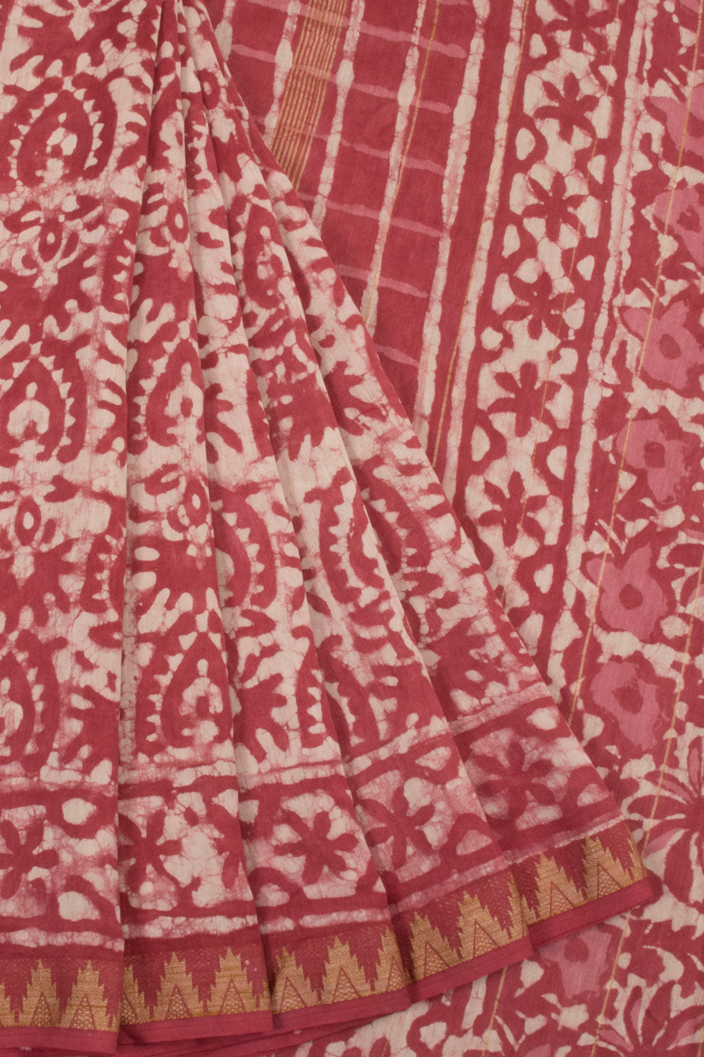 Red Bagh Printed Silk Cotton Saree-Avishya