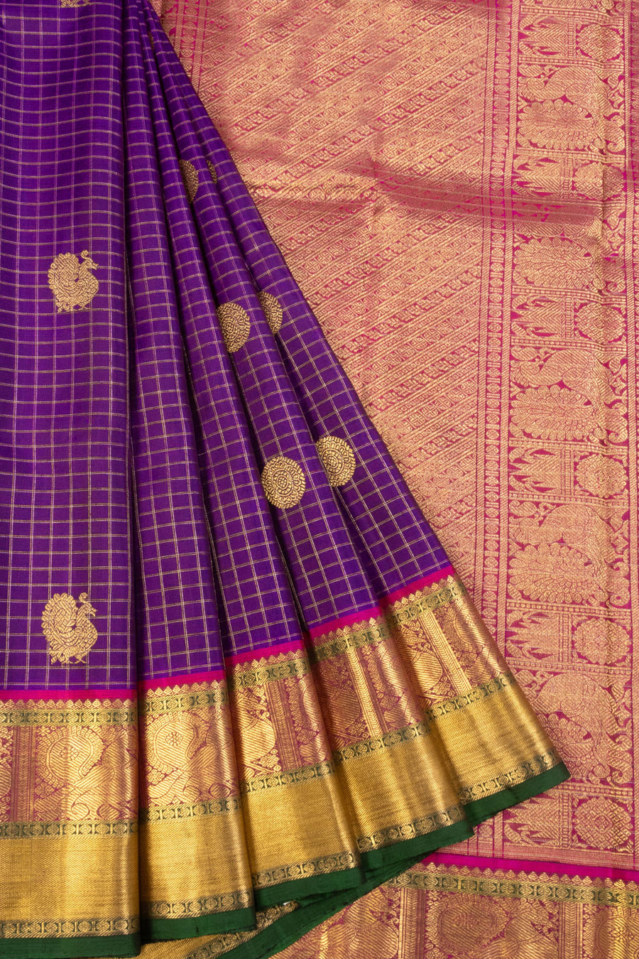Purple Bridal Kanjivaram Silk Saree 10070604     