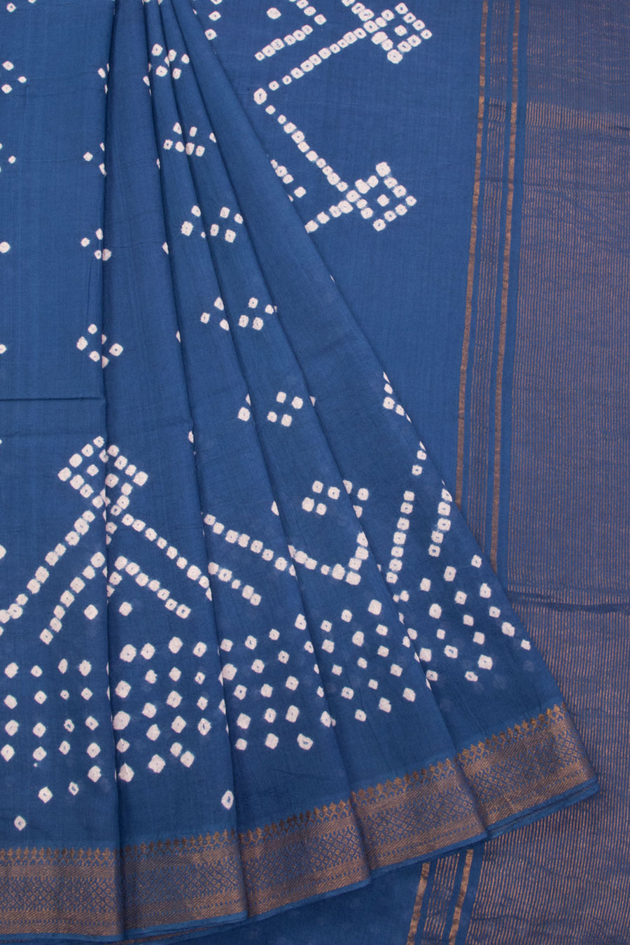 Blue Bandhani Mangalgiri Cotton Saree 10071105
