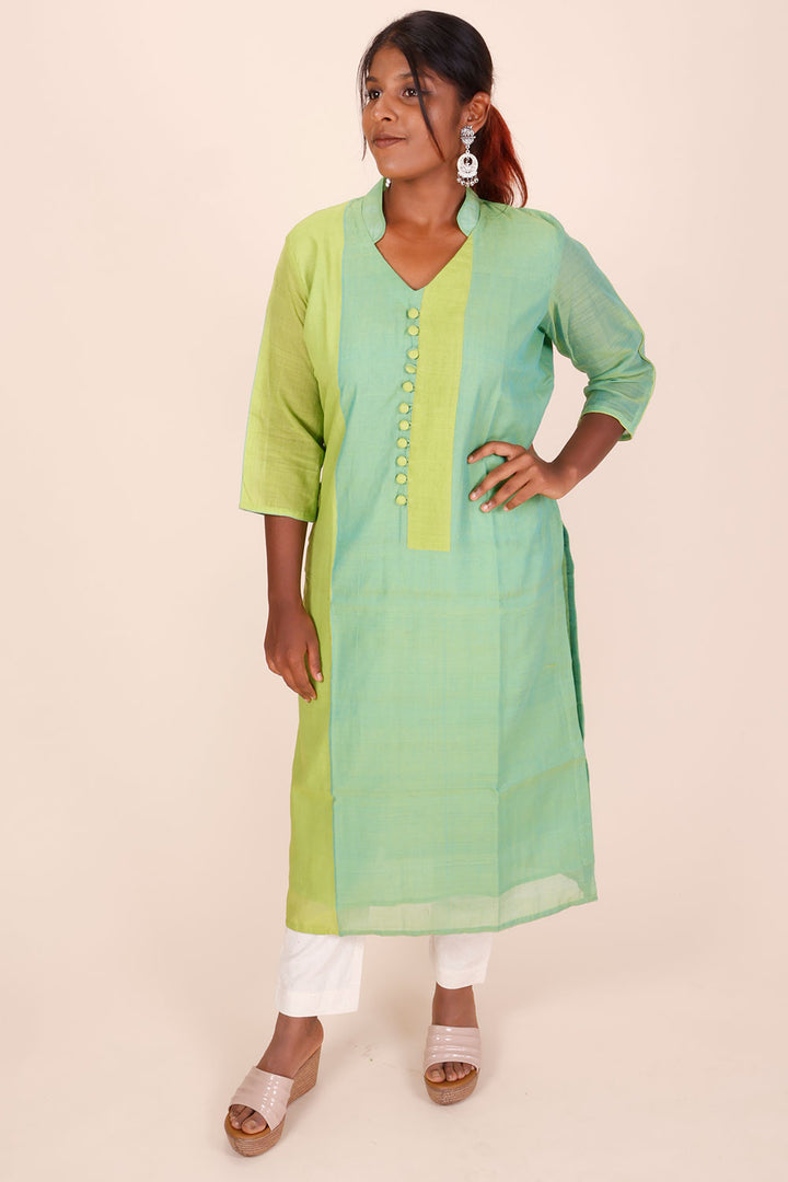 Electric Blue Andhra cotton kurta 10070687