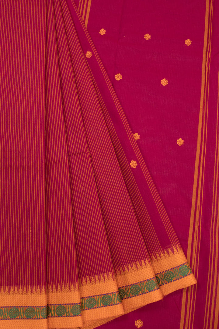 Viva Magenta Handloom Chettinad Cotton Saree 10070010 - Avishya