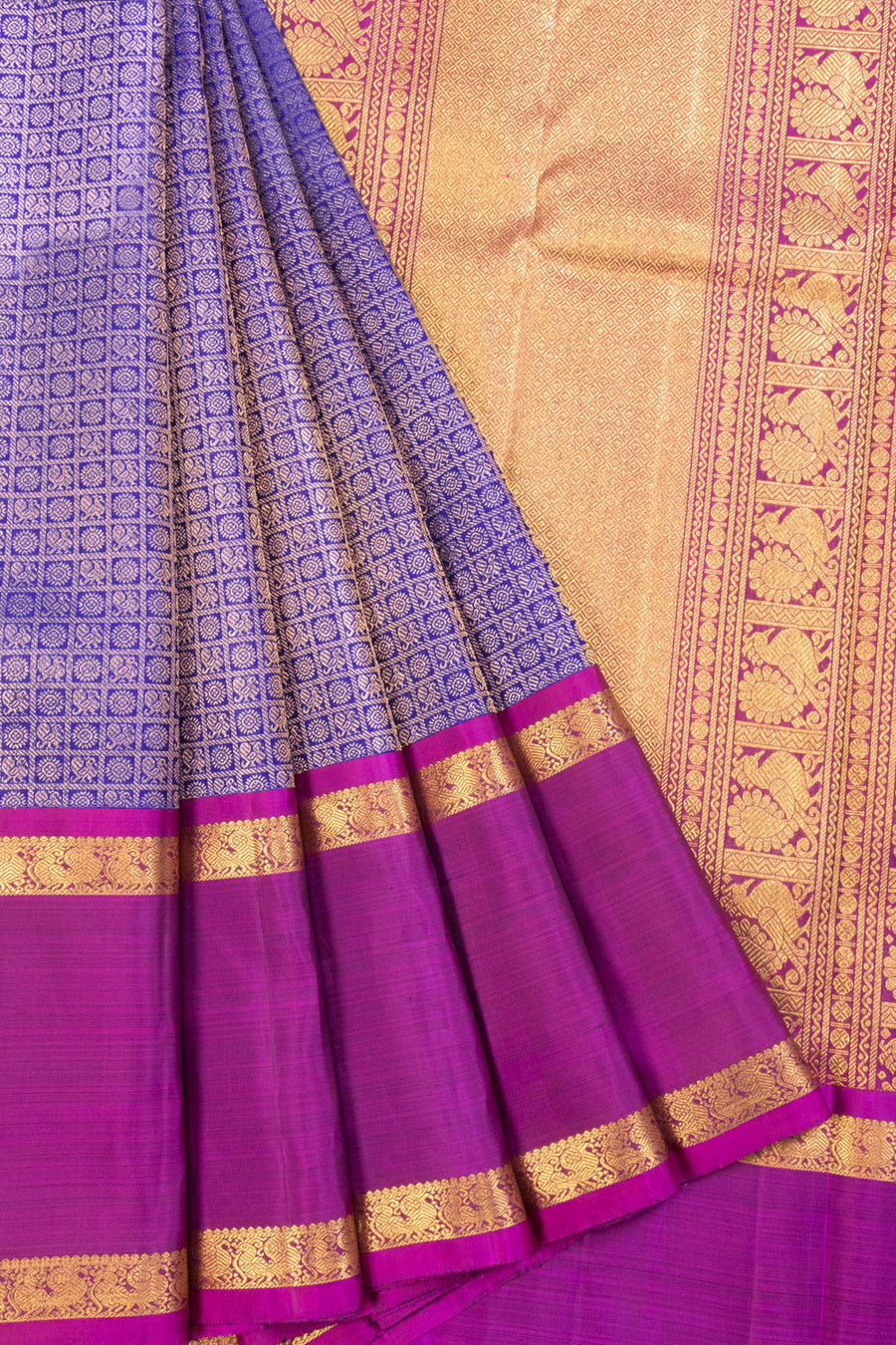 Blue Bridal Kanjivaram Silk Saree 10070590 - Avishya