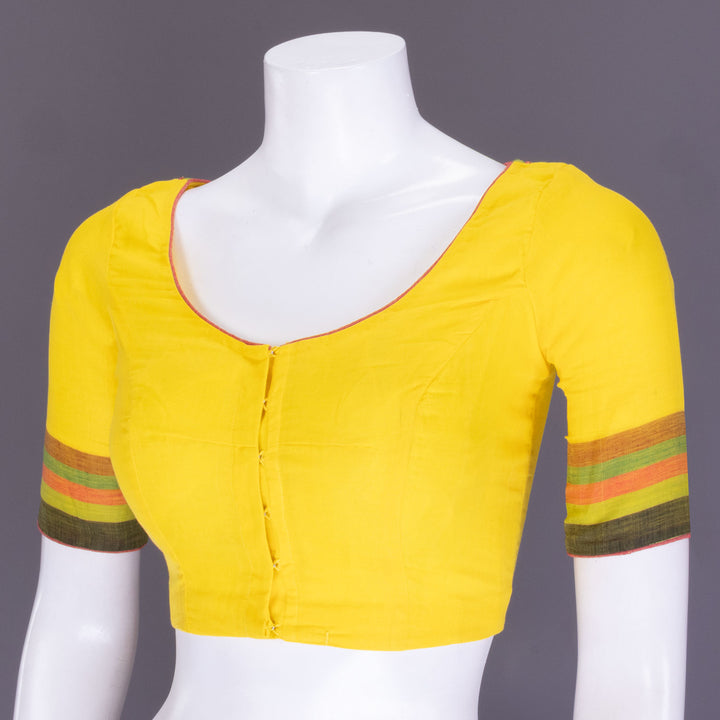 Bright Yellow Andhra Cotton Blouse 10070810