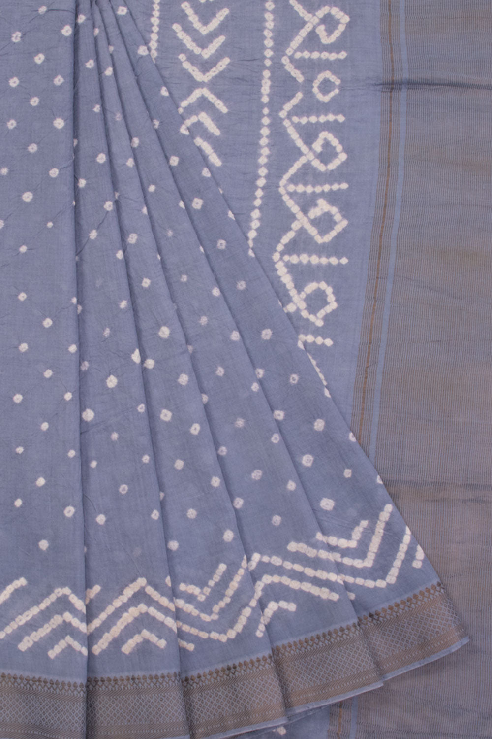 Powder Blue Bandhani Mangalgiri Cotton Saree 10071104