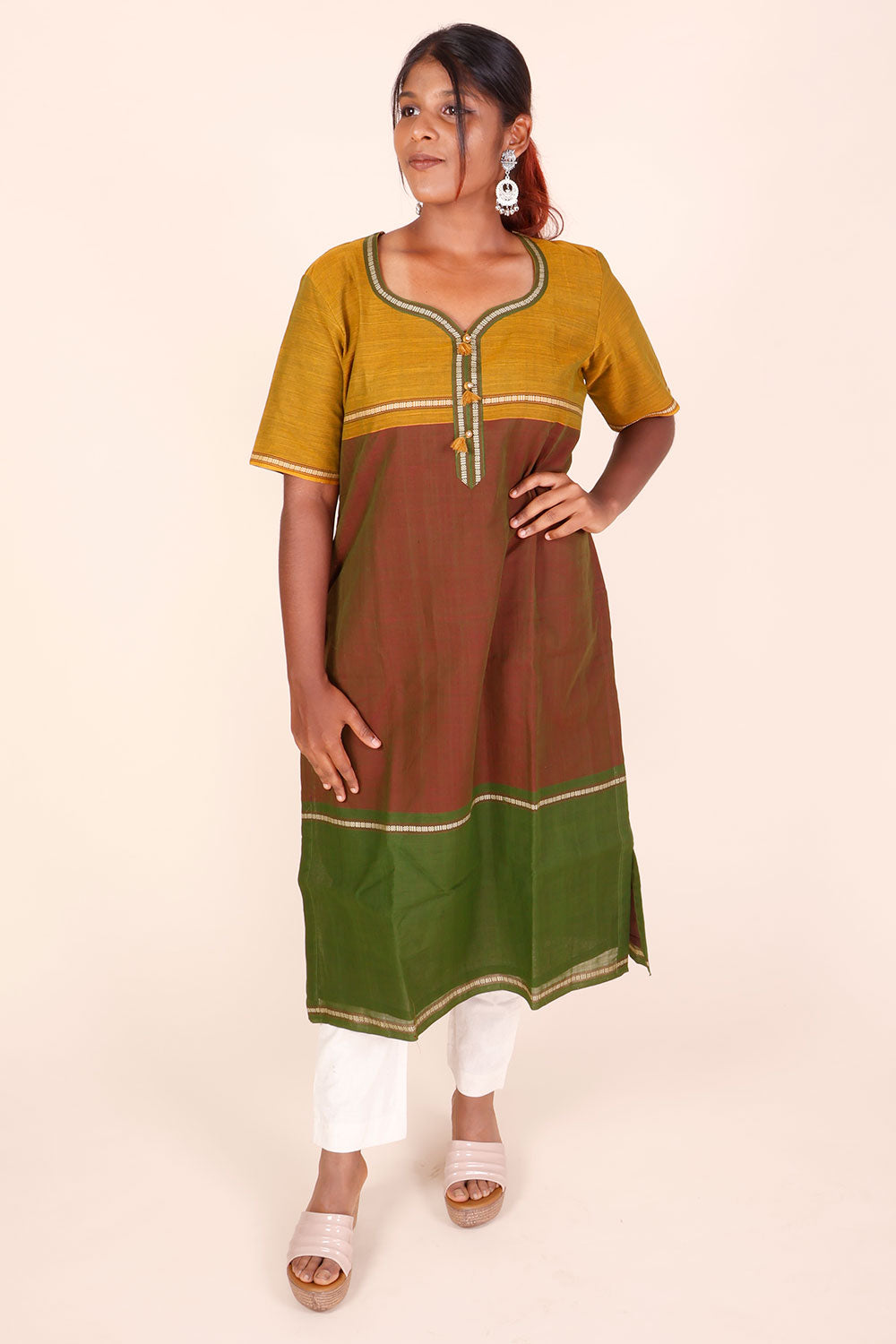 Multicolour Andhra cotton kurta 10070686