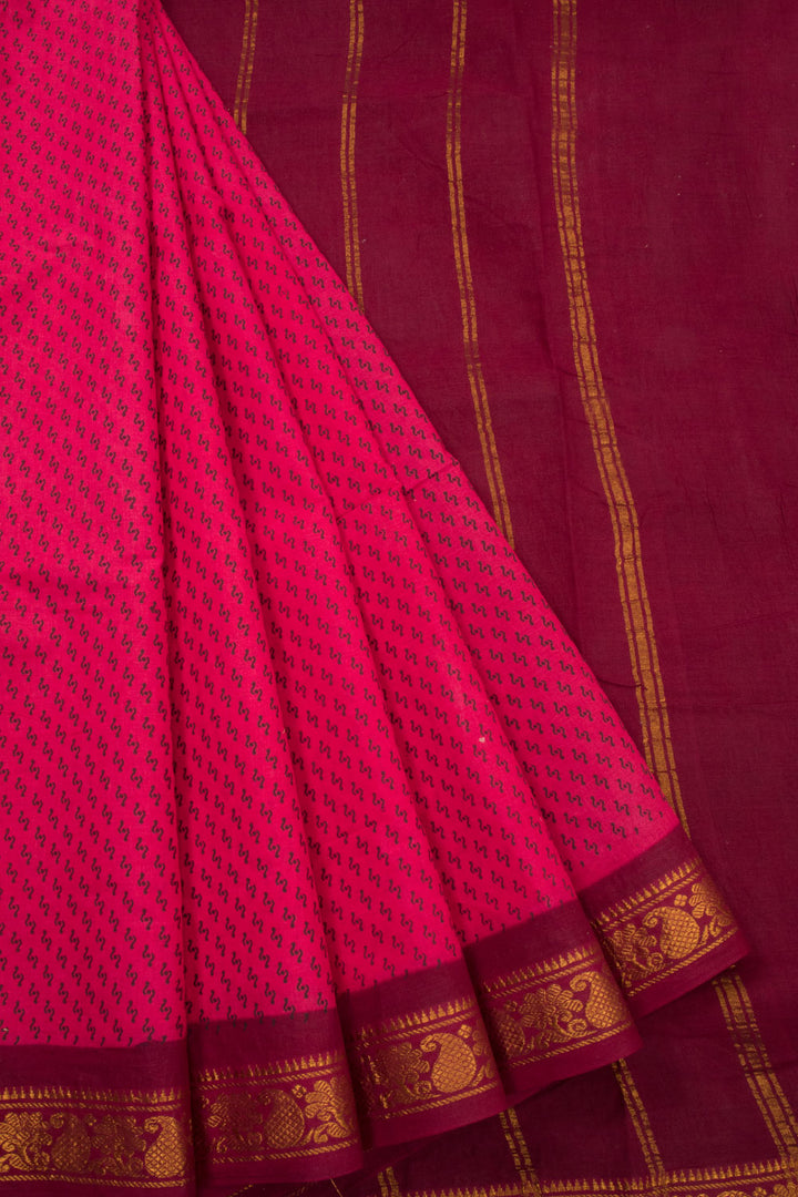 Tomato Red Handcrafted Sungudi Cotton Saree