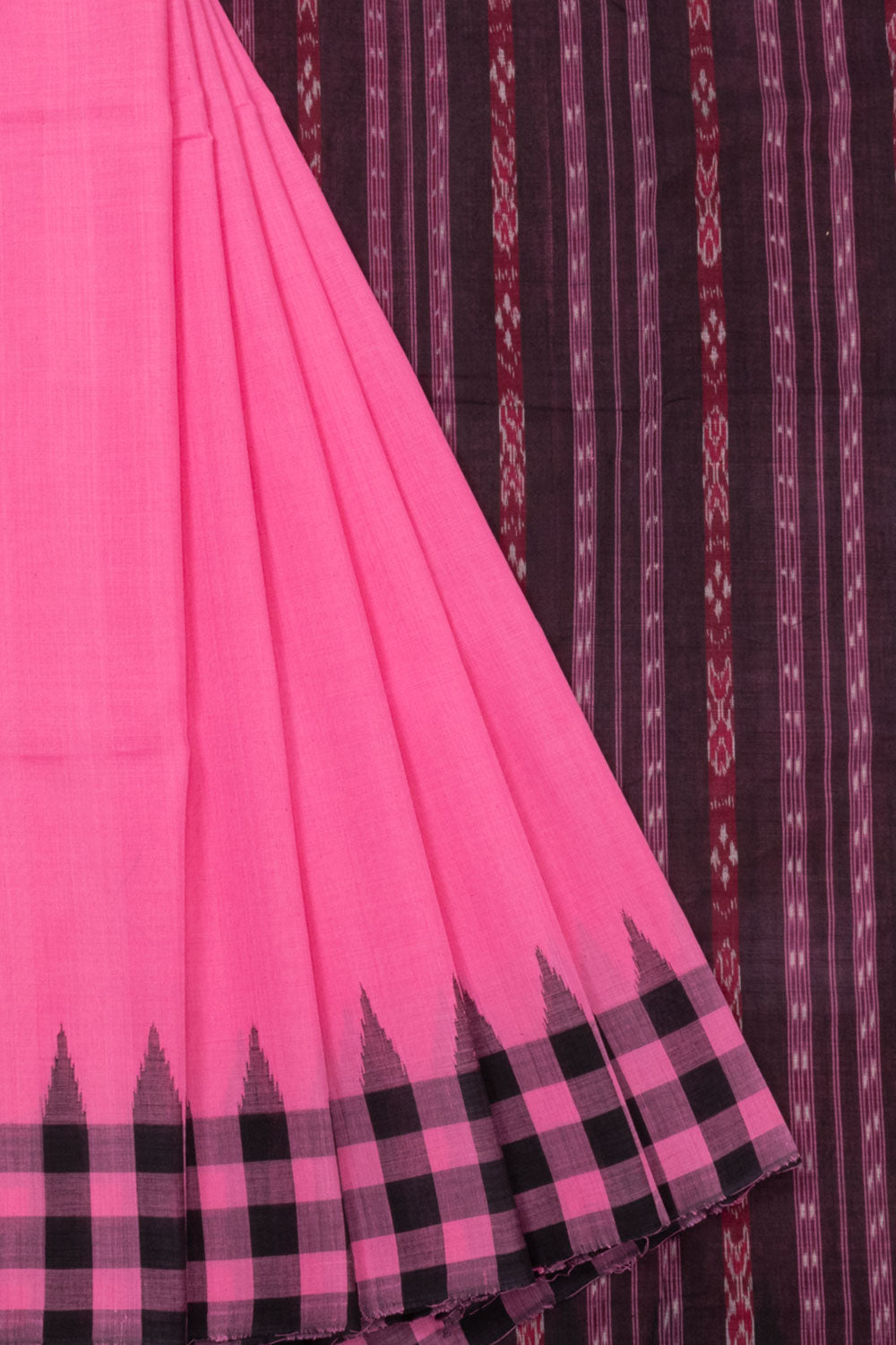 Pink Sambalpur Odisha Ikat Cotton Saree