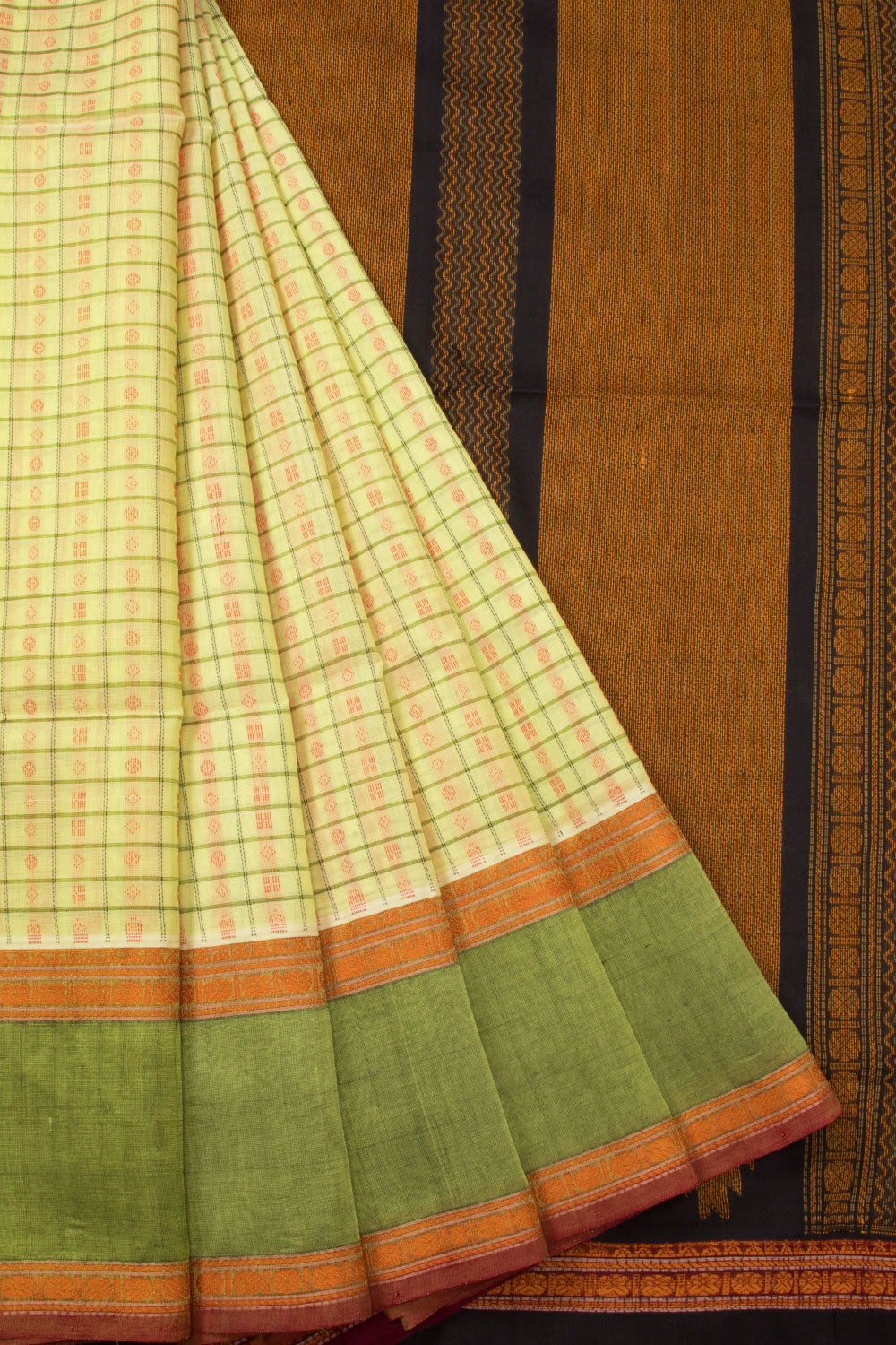 Yellow Handloom Kanchi Silk Cotton Saree 10073559