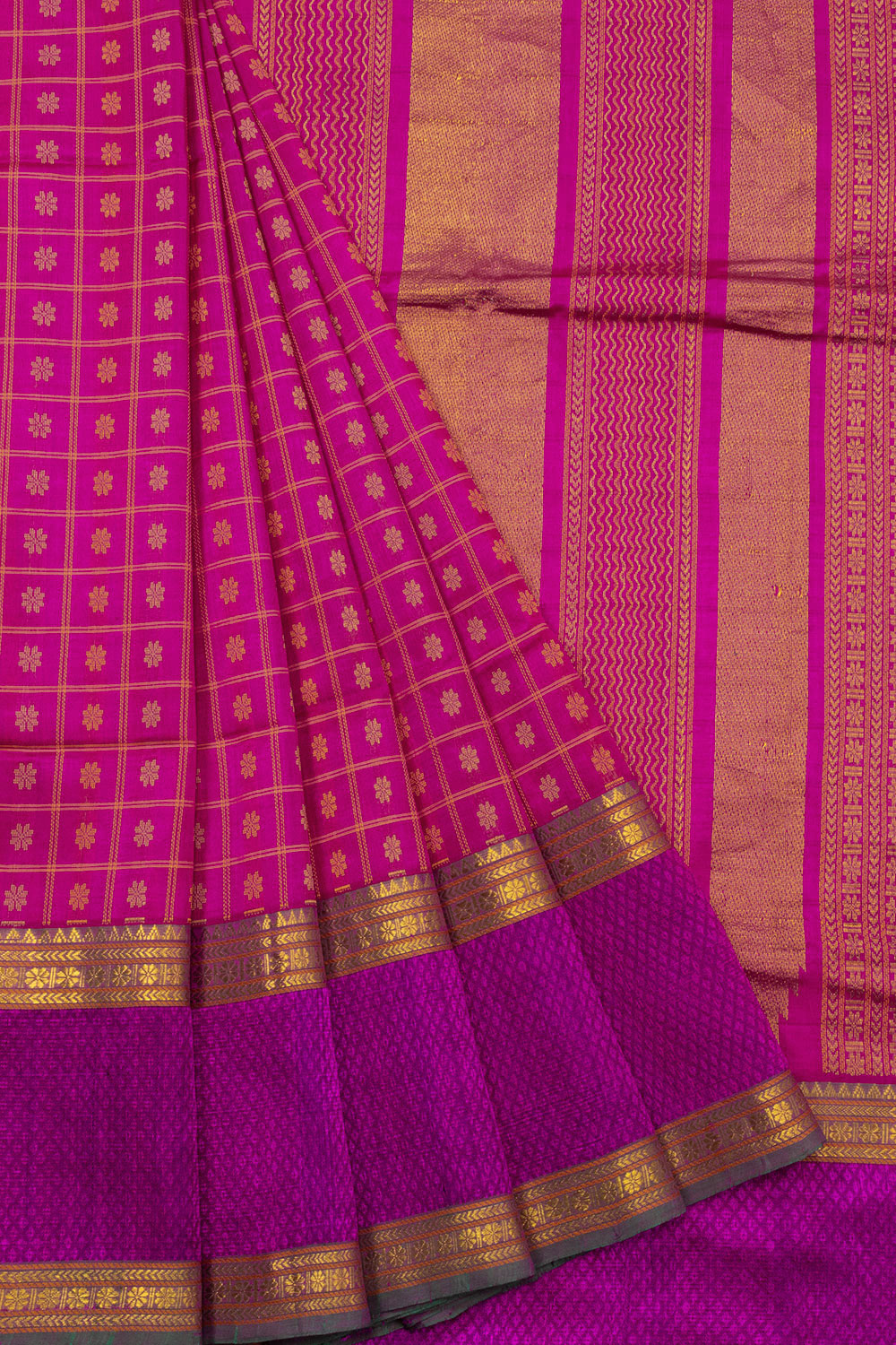 Magenta Handloom Kanchi Silk Cotton Saree 10073561