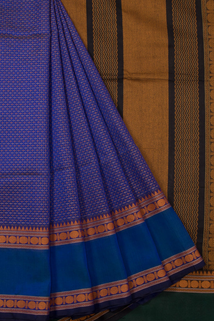 Blue Handloom Kanchi Silk Cotton Saree 10073565