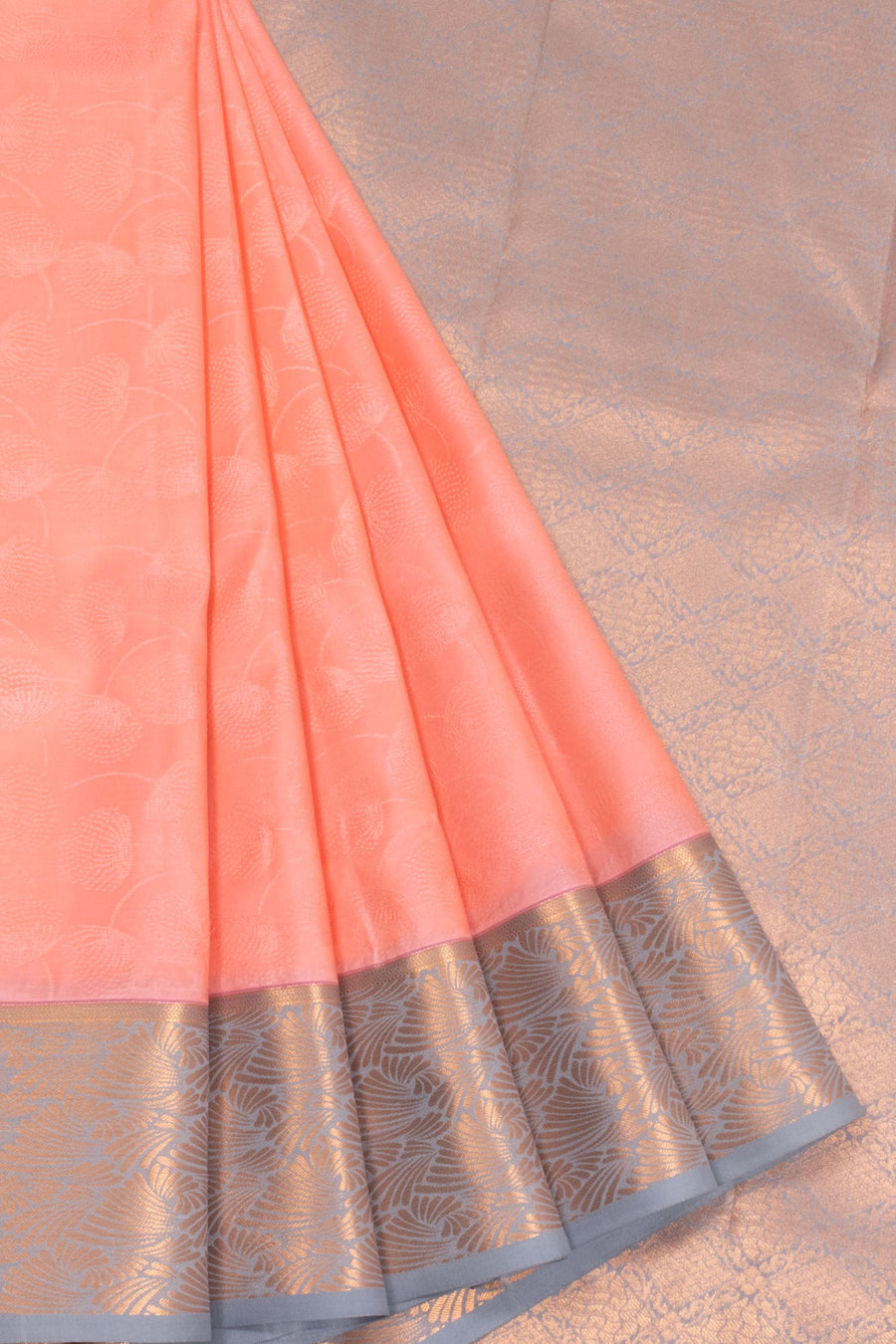 Peach Kanjivaram Blended Silk Saree