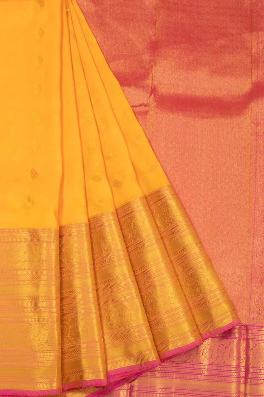 Orange Handloom Kanjivaram Blended Silk Saree 10072883