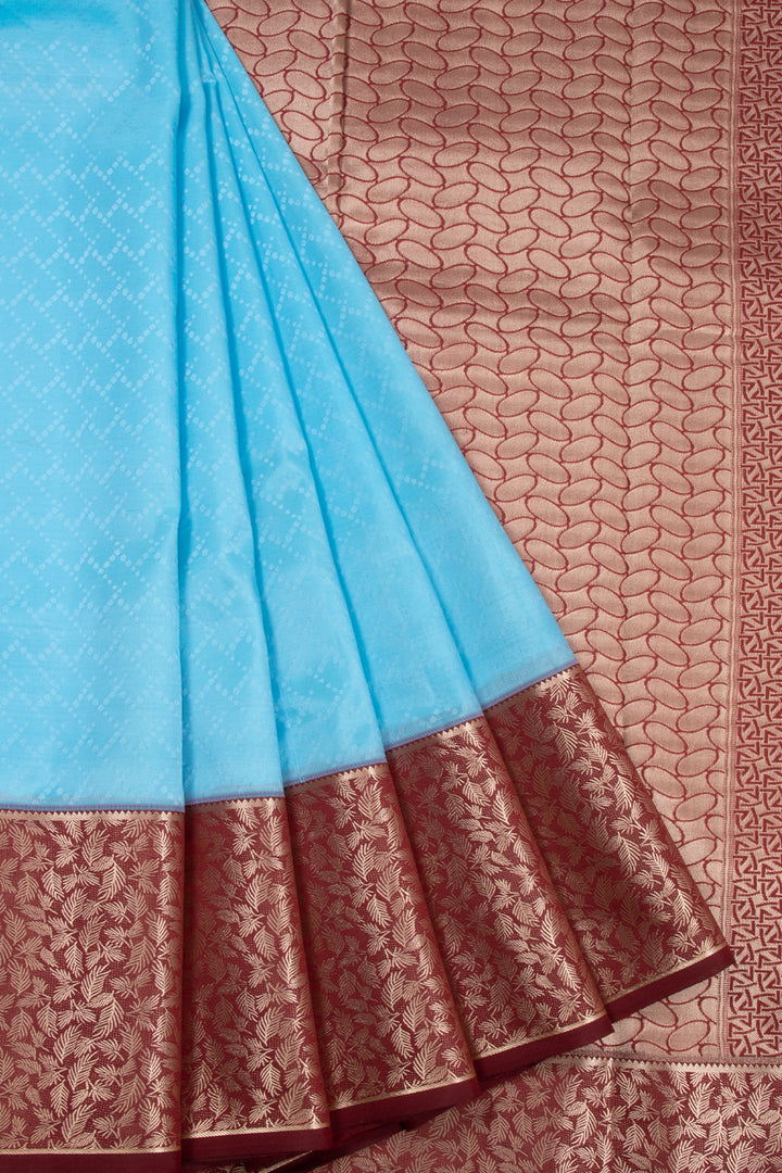 Blue Handloom Kanjivaram Blended Silk Saree 10072886