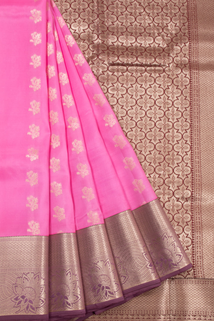 Pink Handloom Kanjivaram Blended Silk Saree 10072901