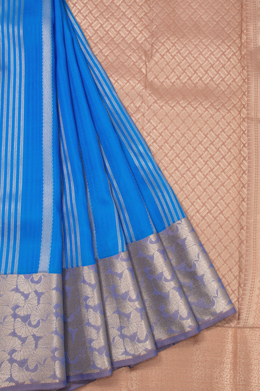 Blue Handloom Kanjivaram Blended Silk Saree 10072902