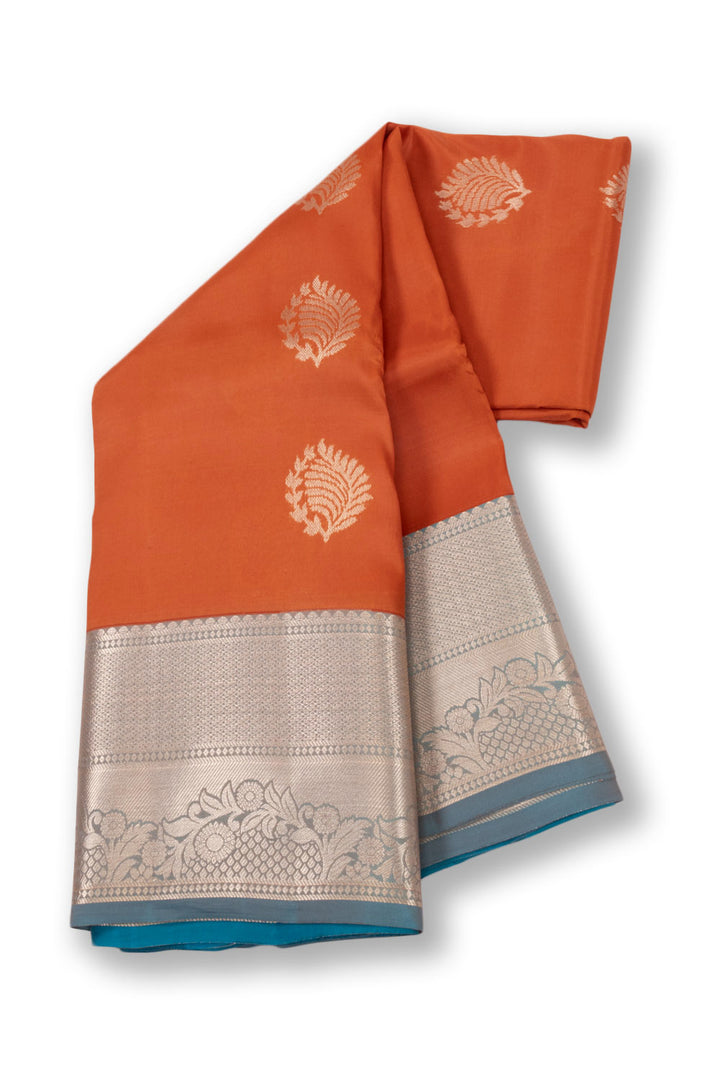 Orange Handloom Kanjivaram Silk Saree 10073822