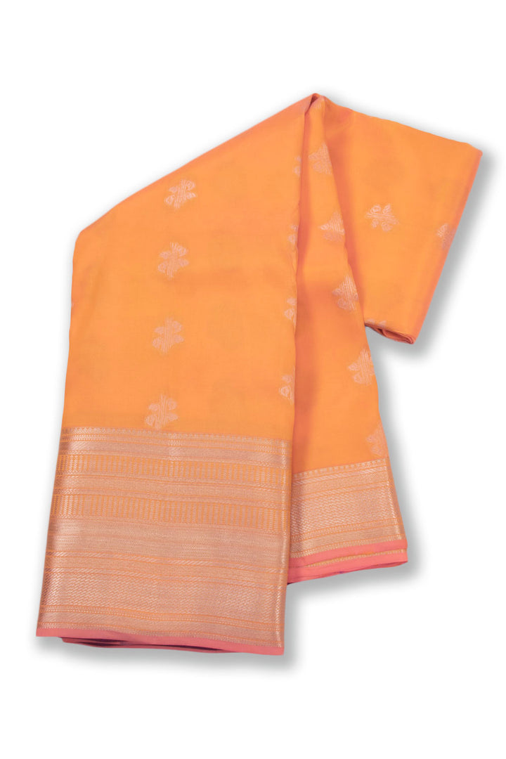 Orange Handloom Kanjivaram Silk Saree 10073824