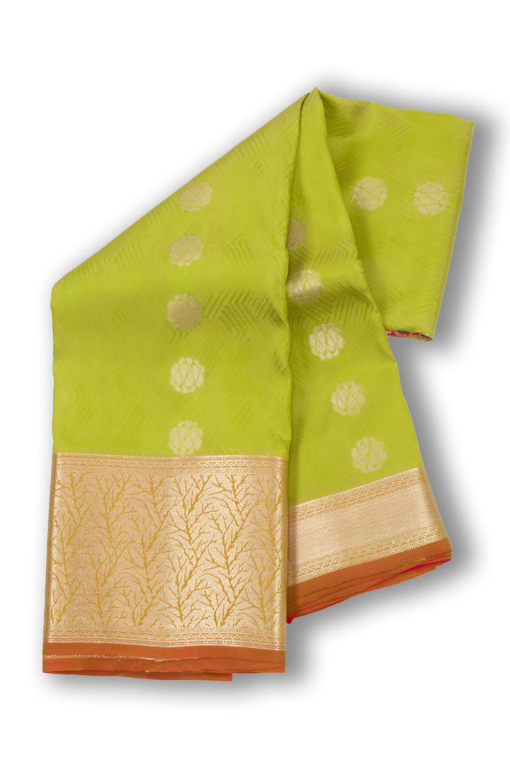 Green Handloom Kanjivaram Silk Saree 10073828